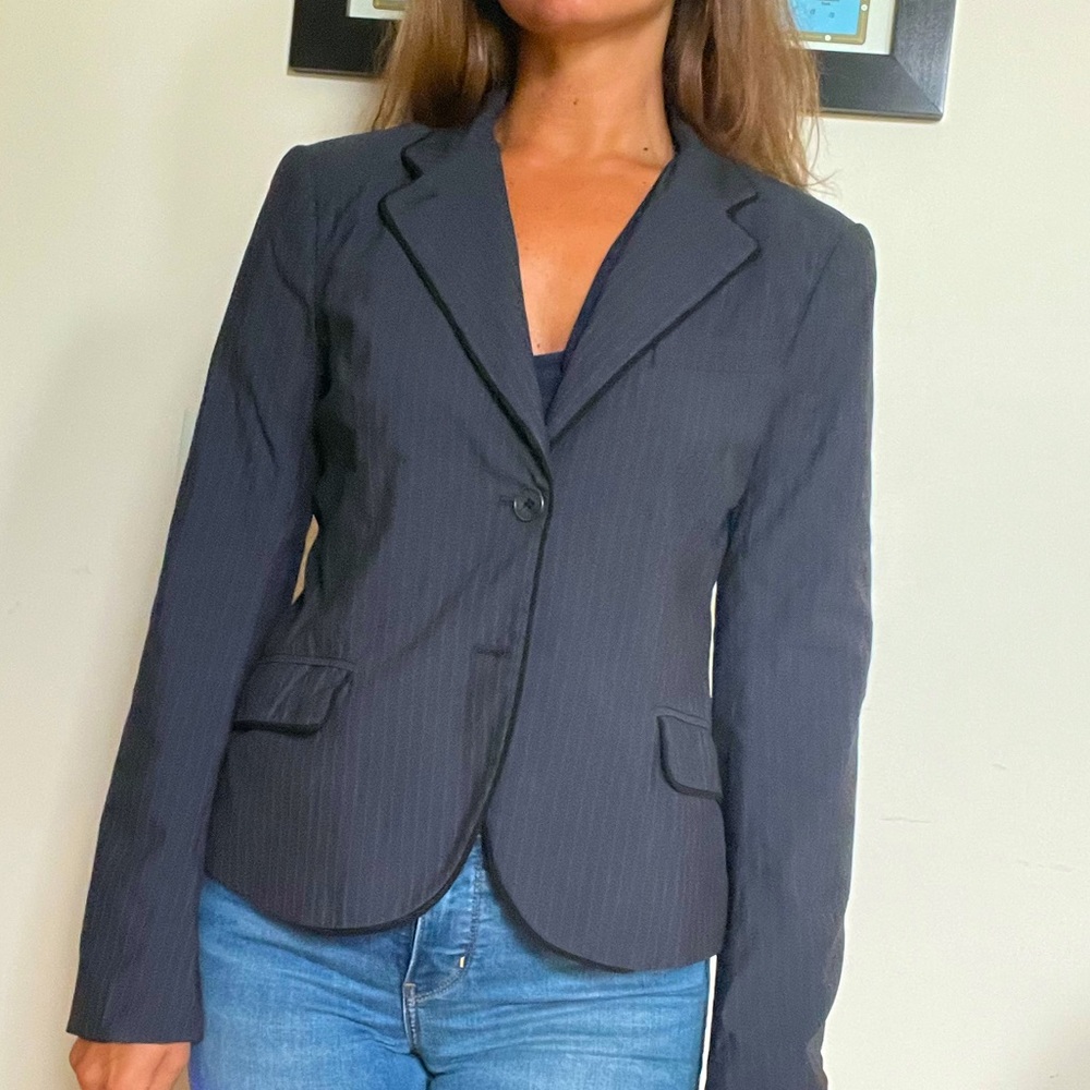 Theory Cotton striped blazer